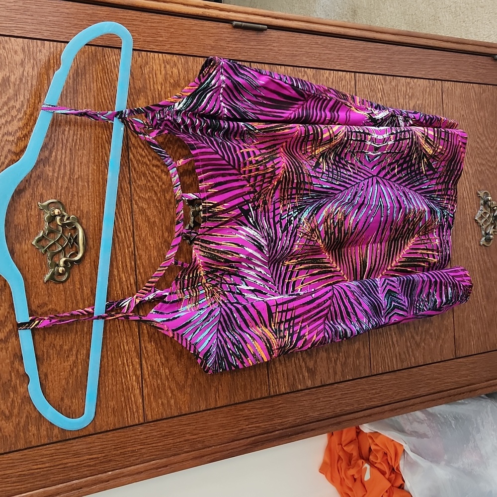 Tropical print tank top